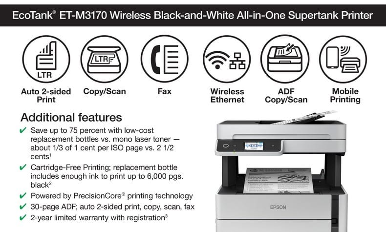 Epson EcoTank ET-M3170 Price