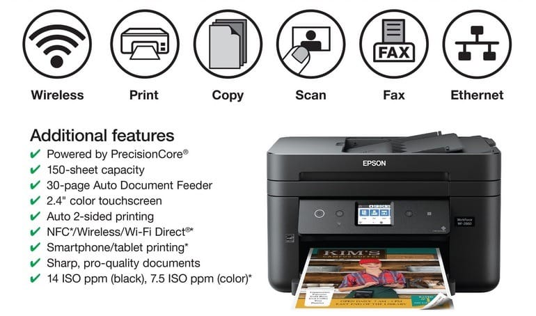 Epson WorkForce WF-2860 Specifications